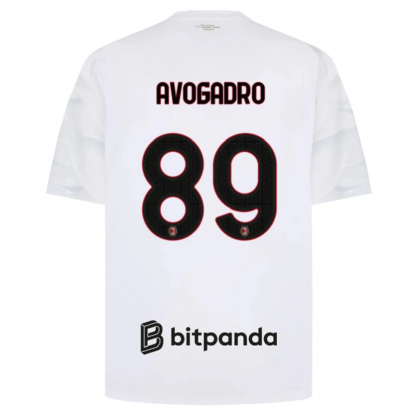 Danxen Enfant Maillot Pietro Avogadro #89 Blanc Rouge Noir Tenues Extérieur 2026/27 T-Shirt
