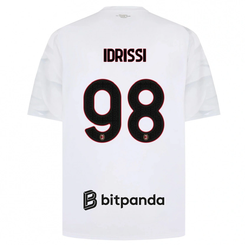 Danxen Enfant Maillot Yahya Idrissi #98 Blanc Rouge Noir Tenues Extérieur 2026/27 T-Shirt
