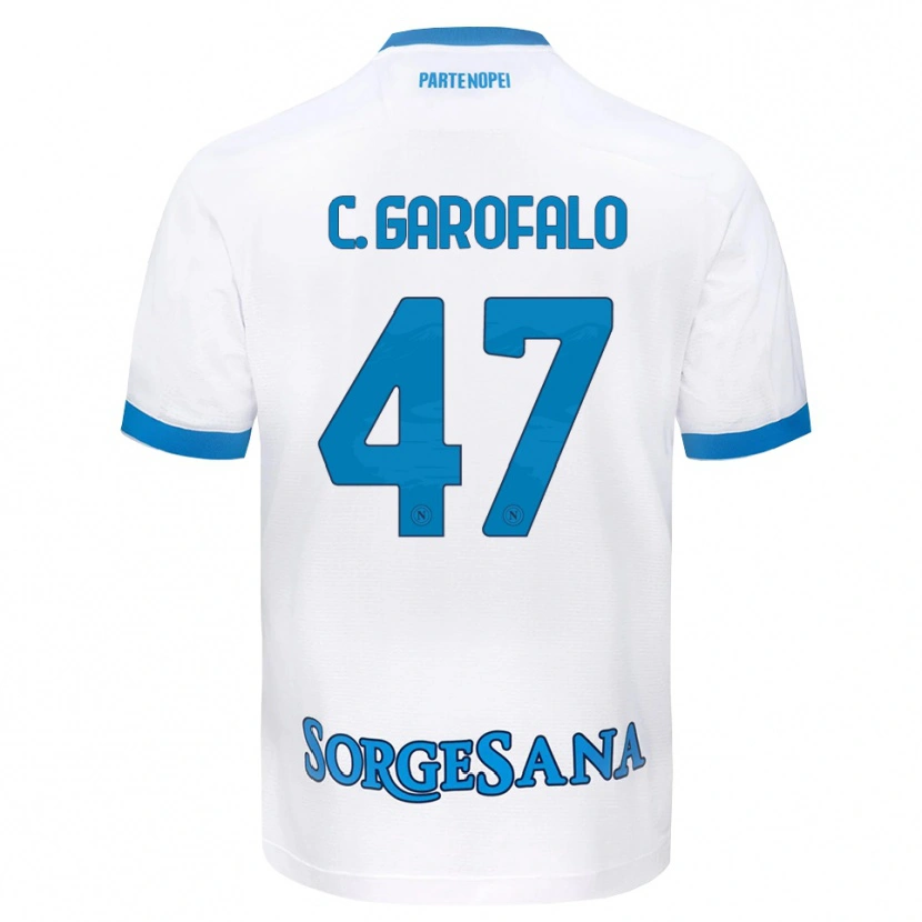 Danxen Enfant Maillot Christian Garofalo #47 Blanc Bleu Ciel Tenues Extérieur 2026/27 T-Shirt