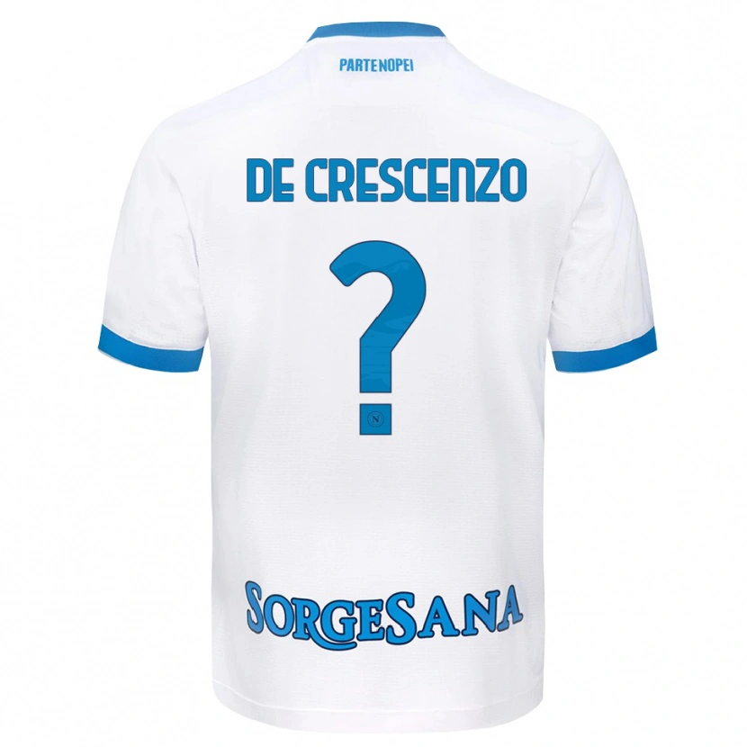 Danxen Enfant Maillot Francesco De Crescenzo #0 Blanc Bleu Ciel Tenues Extérieur 2026/27 T-Shirt