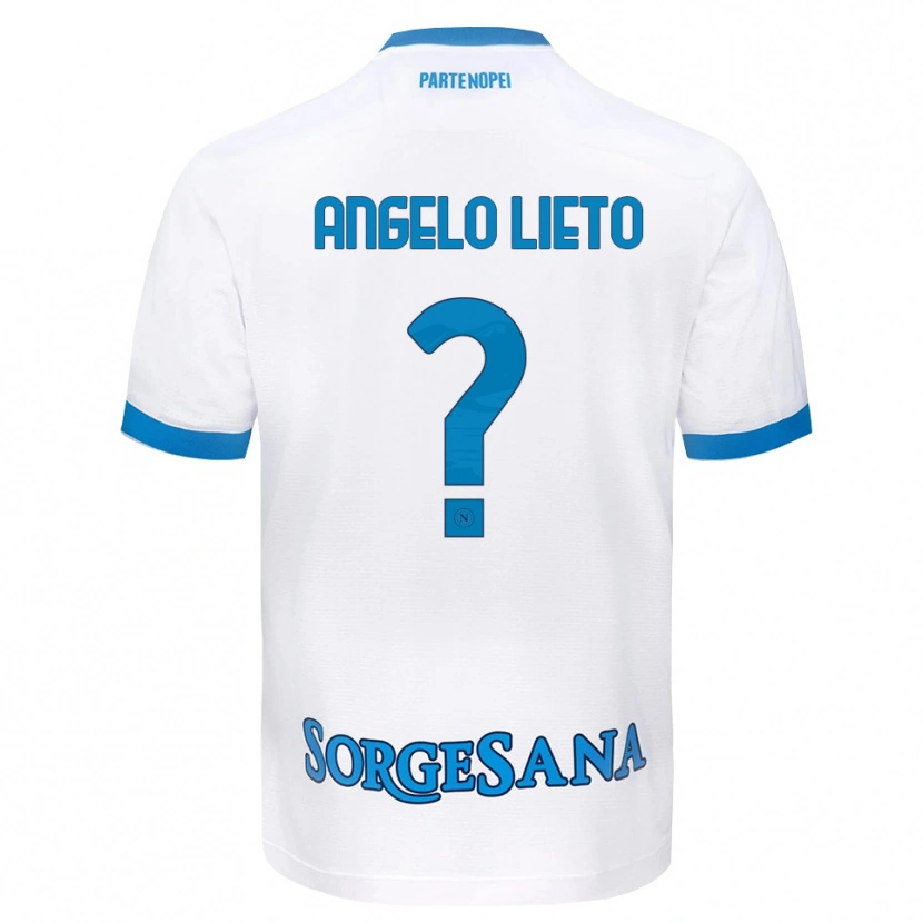 Danxen Enfant Maillot Angelo Lieto #0 Blanc Bleu Ciel Tenues Extérieur 2026/27 T-Shirt