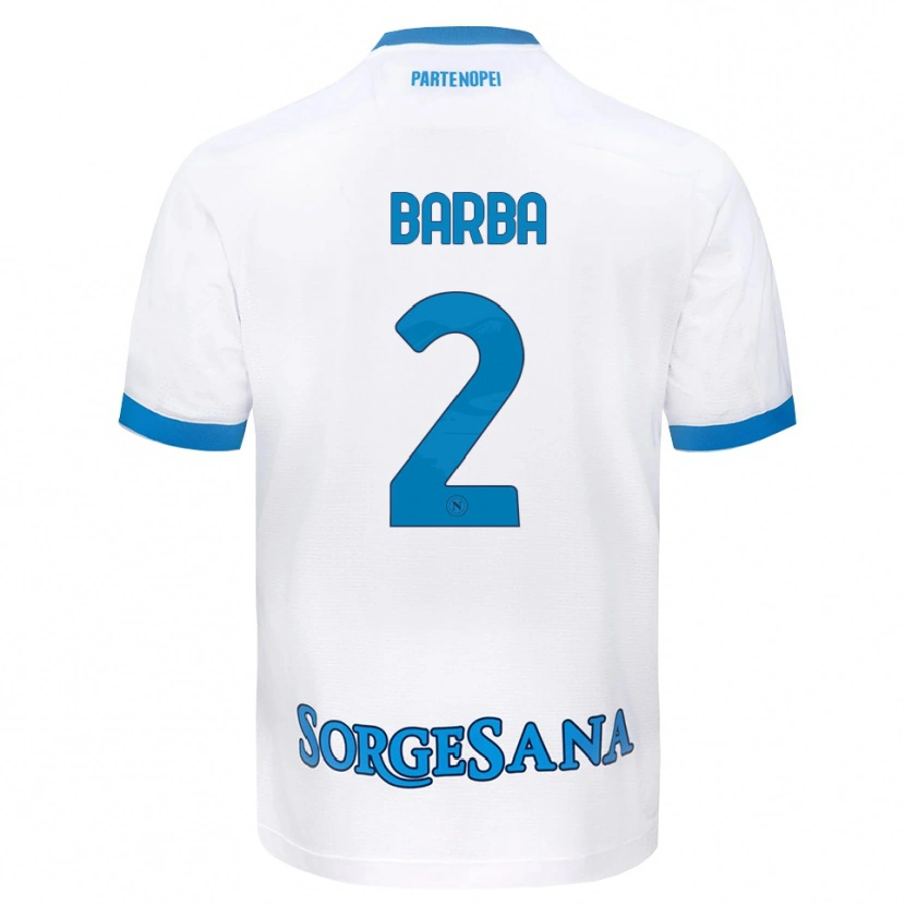 Danxen Enfant Maillot Benedetto Barba #2 Blanc Bleu Ciel Tenues Extérieur 2026/27 T-Shirt