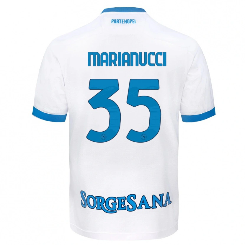 Danxen Enfant Maillot Luca Marianucci #35 Blanc Bleu Ciel Tenues Extérieur 2026/27 T-Shirt