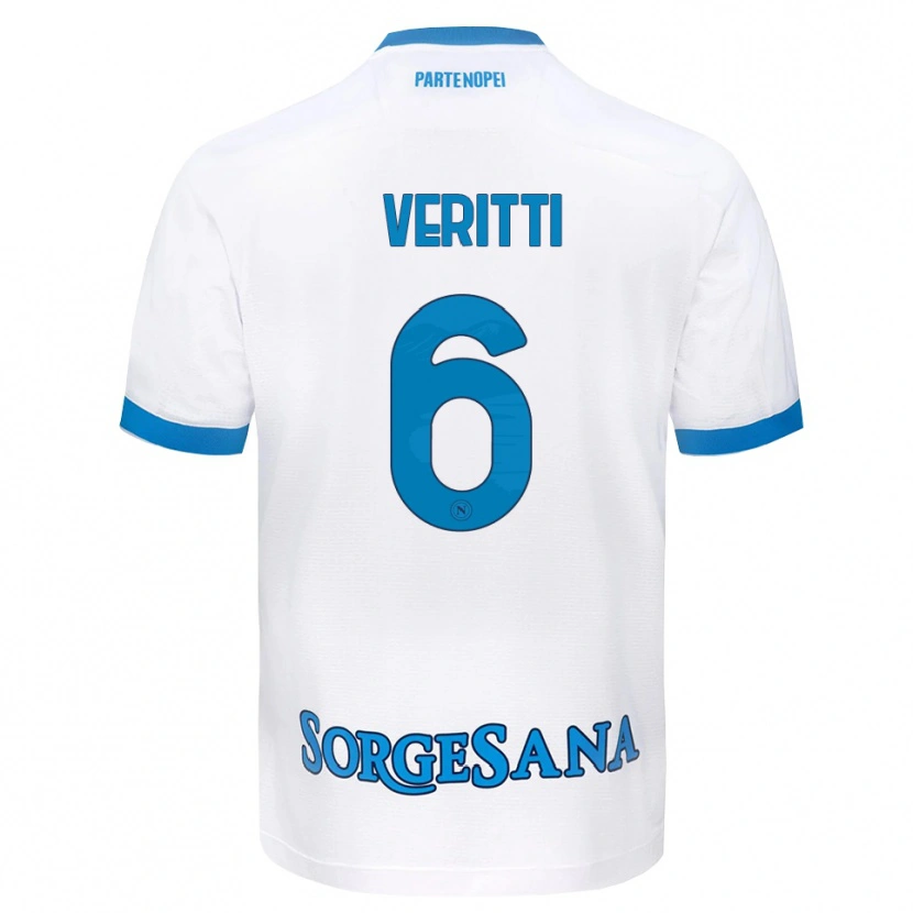 Danxen Enfant Maillot Federica Veritti #6 Blanc Bleu Ciel Tenues Extérieur 2026/27 T-Shirt
