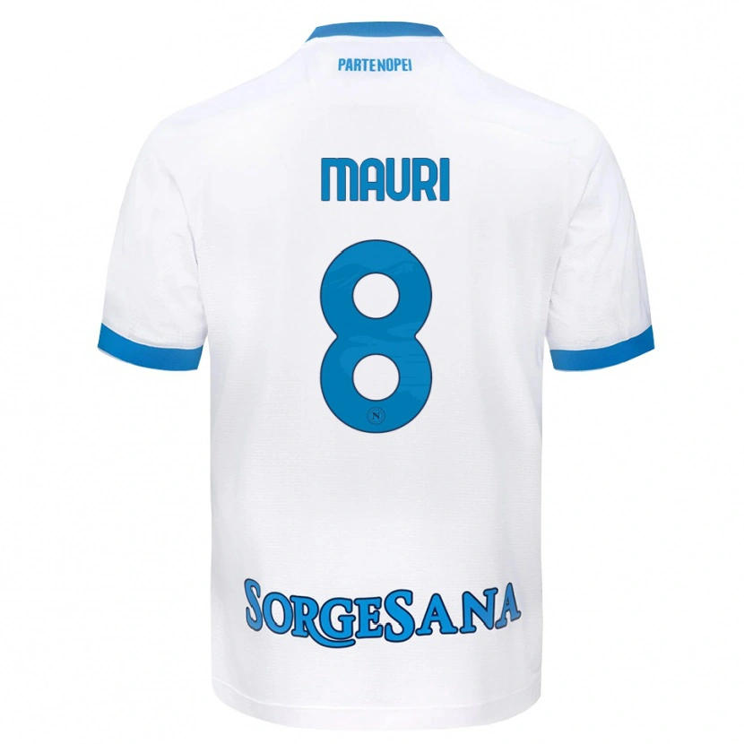 Danxen Enfant Maillot Claudia Mauri #8 Blanc Bleu Ciel Tenues Extérieur 2026/27 T-Shirt