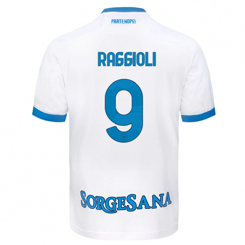 Danxen Enfant Maillot Christian Raggioli #9 Blanc Bleu Ciel Tenues Extérieur 2026/27 T-Shirt