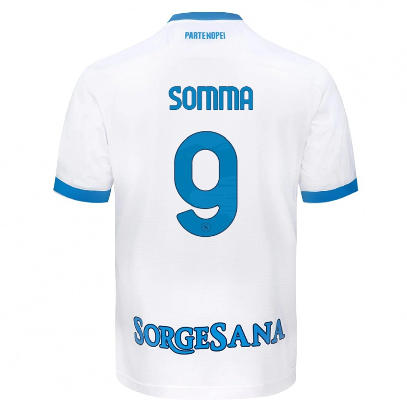 Danxen Enfant Maillot Stanislao Somma #9 Blanc Bleu Ciel Tenues Extérieur 2026/27 T-Shirt