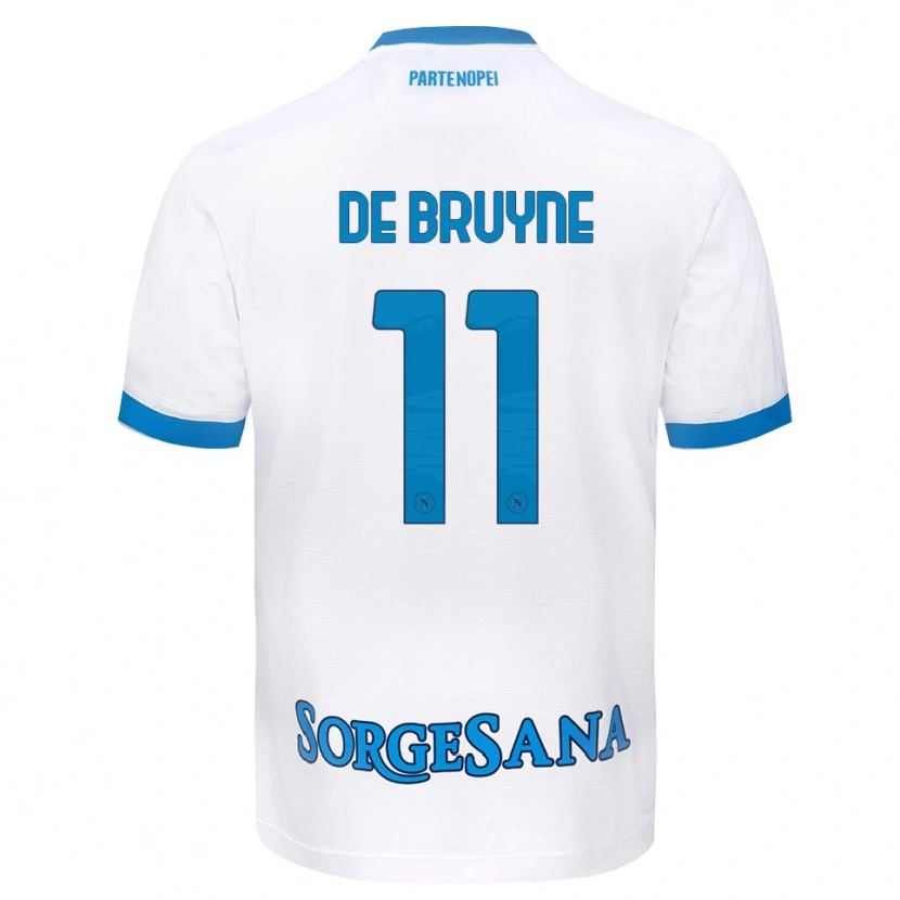 Danxen Enfant Maillot Kevin De Bruyne #11 Blanc Bleu Ciel Tenues Extérieur 2026/27 T-Shirt