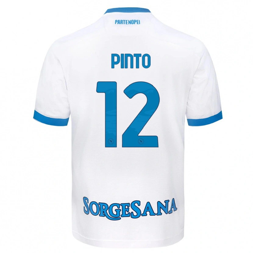 Danxen Enfant Maillot Ciro Pinto #12 Blanc Bleu Ciel Tenues Extérieur 2026/27 T-Shirt