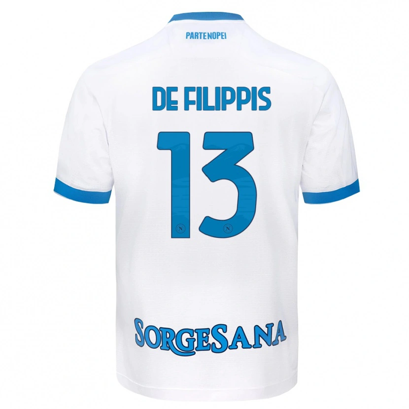 Danxen Enfant Maillot Antonio De Filippis #13 Blanc Bleu Ciel Tenues Extérieur 2026/27 T-Shirt