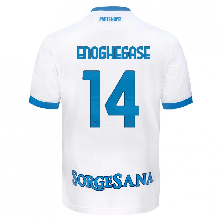 Danxen Enfant Maillot Favour Enoghegase #14 Blanc Bleu Ciel Tenues Extérieur 2026/27 T-Shirt