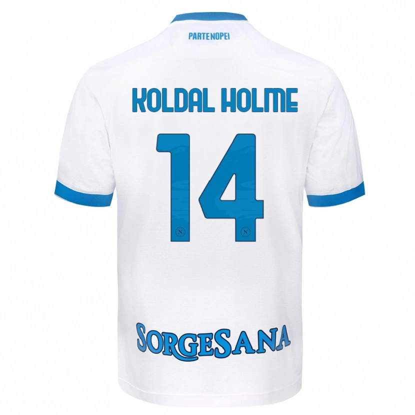 Danxen Enfant Maillot Madelen Koldal Holme #14 Blanc Bleu Ciel Tenues Extérieur 2026/27 T-Shirt