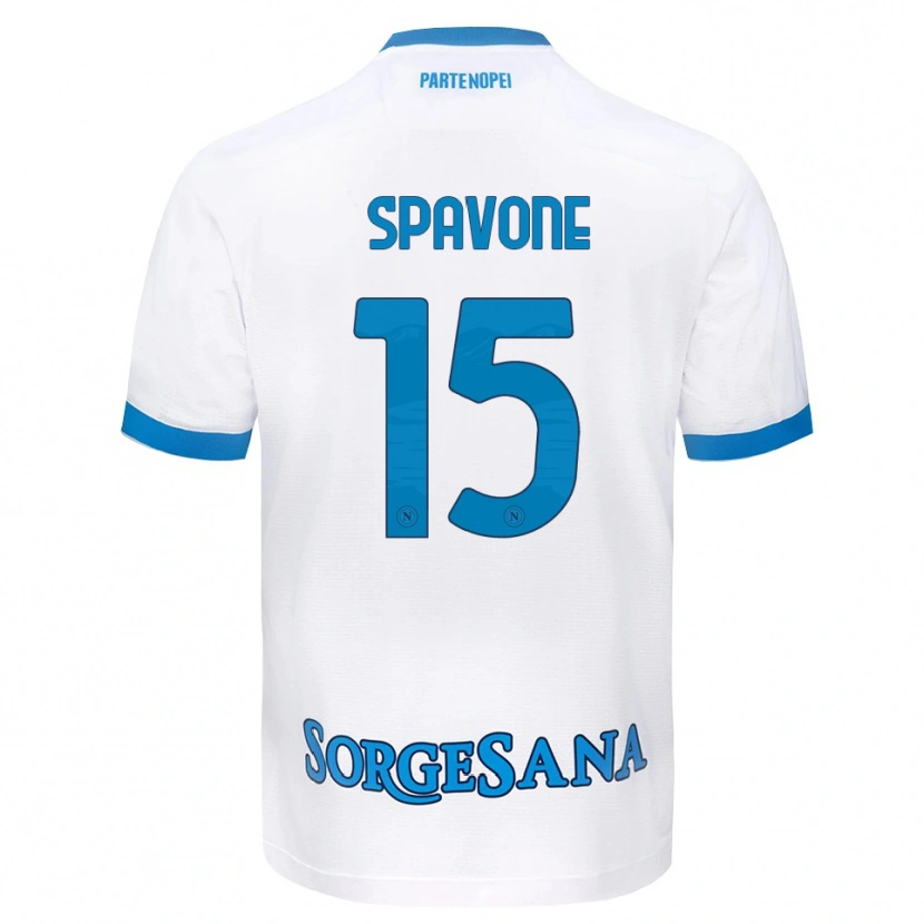 Danxen Enfant Maillot Alessandro Spavone #15 Blanc Bleu Ciel Tenues Extérieur 2026/27 T-Shirt