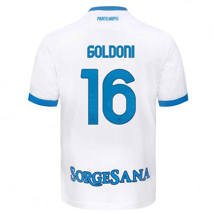 Danxen Enfant Maillot Eleonora Goldoni #16 Blanc Bleu Ciel Tenues Extérieur 2026/27 T-Shirt