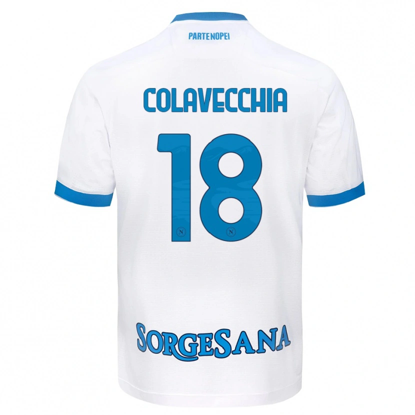 Danxen Enfant Maillot Pasquale Colavecchia #18 Blanc Bleu Ciel Tenues Extérieur 2026/27 T-Shirt