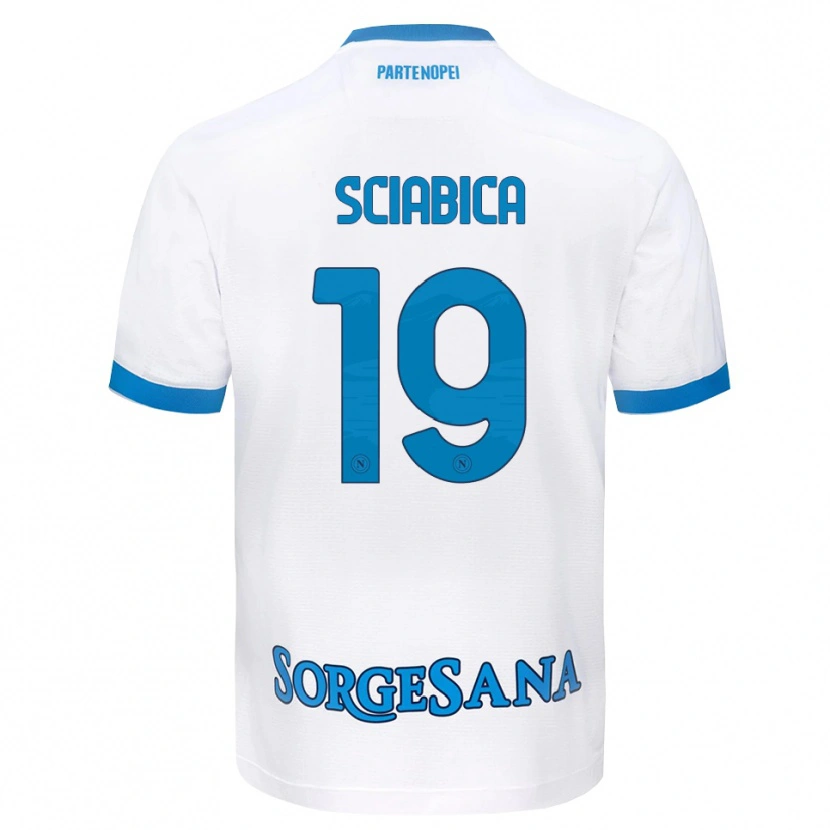 Danxen Enfant Maillot Manuela Sciabica #19 Blanc Bleu Ciel Tenues Extérieur 2026/27 T-Shirt