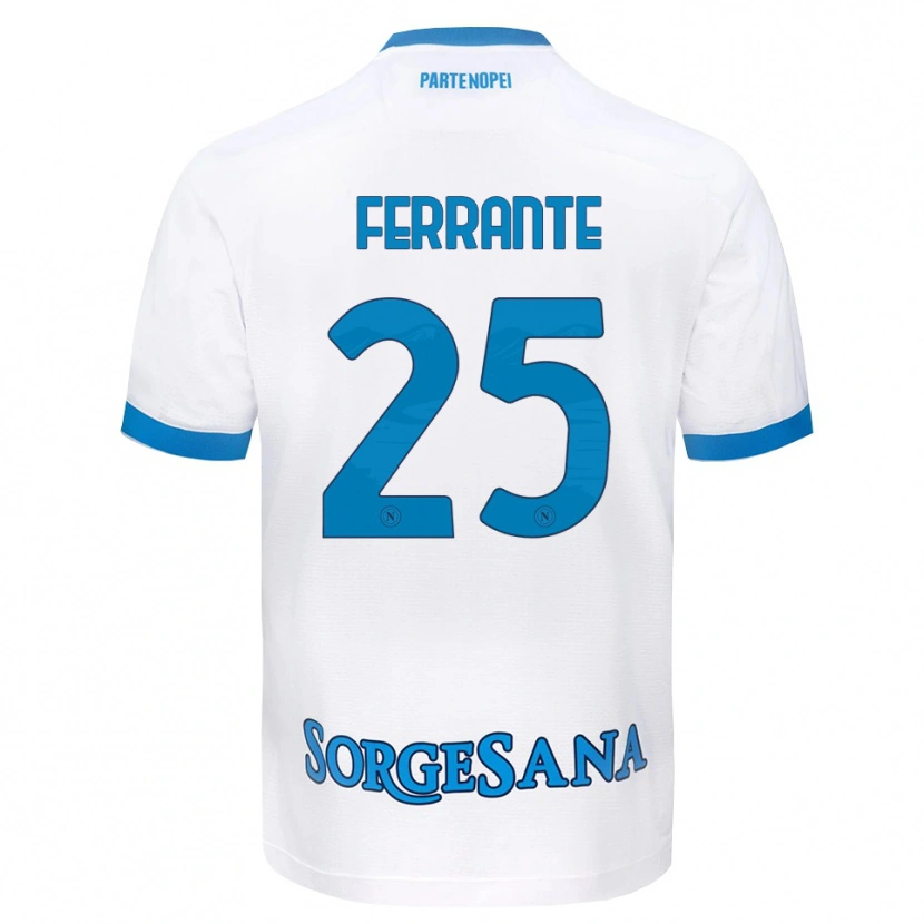 Danxen Enfant Maillot Mathias Ferrante #25 Blanc Bleu Ciel Tenues Extérieur 2026/27 T-Shirt