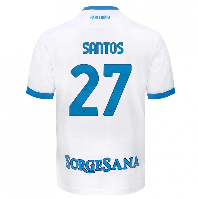 Danxen Enfant Maillot Alisson Santos #27 Blanc Bleu Ciel Tenues Extérieur 2026/27 T-Shirt