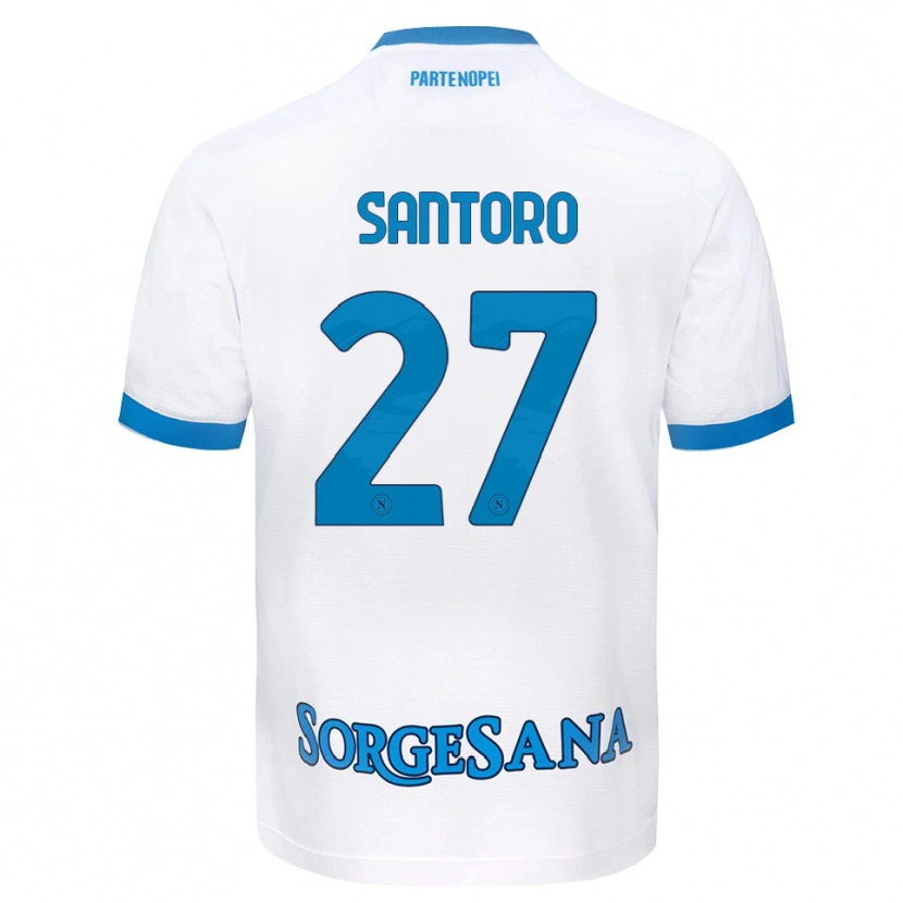 Danxen Enfant Maillot Erika Santoro #27 Blanc Bleu Ciel Tenues Extérieur 2026/27 T-Shirt