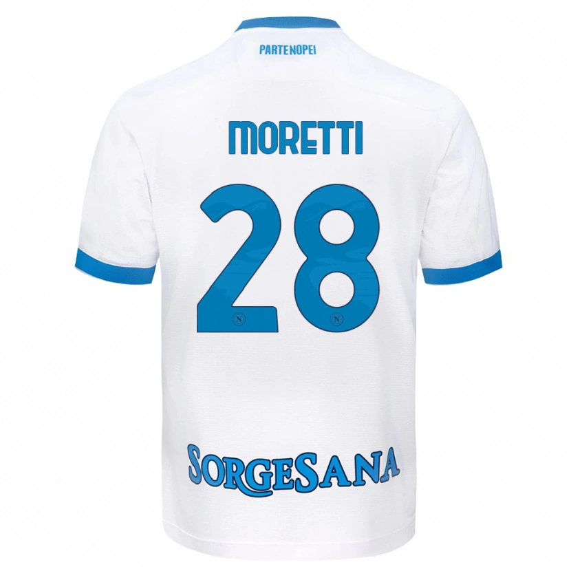 Danxen Enfant Maillot Ginevra Moretti #28 Blanc Bleu Ciel Tenues Extérieur 2026/27 T-Shirt