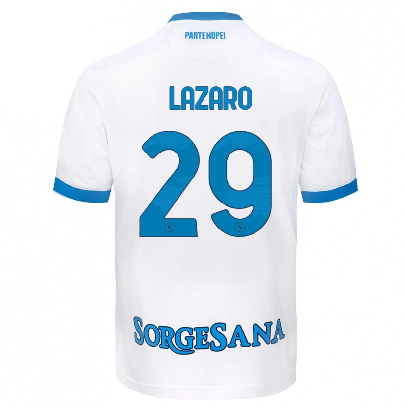Danxen Enfant Maillot Paloma Lázaro #29 Blanc Bleu Ciel Tenues Extérieur 2026/27 T-Shirt
