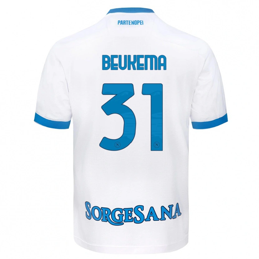 Danxen Enfant Maillot Sam Beukema #31 Blanc Bleu Ciel Tenues Extérieur 2026/27 T-Shirt