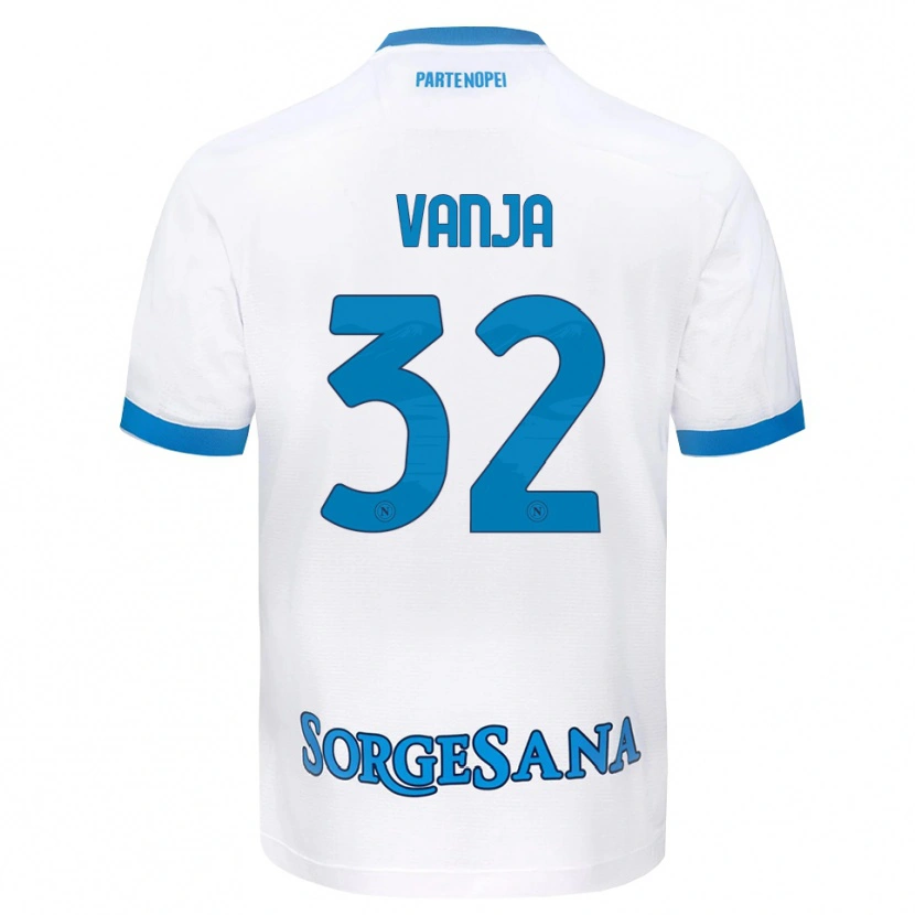Danxen Enfant Maillot Vanja Milinković-Savić #32 Blanc Bleu Ciel Tenues Extérieur 2026/27 T-Shirt