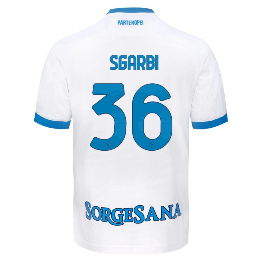 Danxen Enfant Maillot Lorenzo Sgarbi #36 Blanc Bleu Ciel Tenues Extérieur 2026/27 T-Shirt