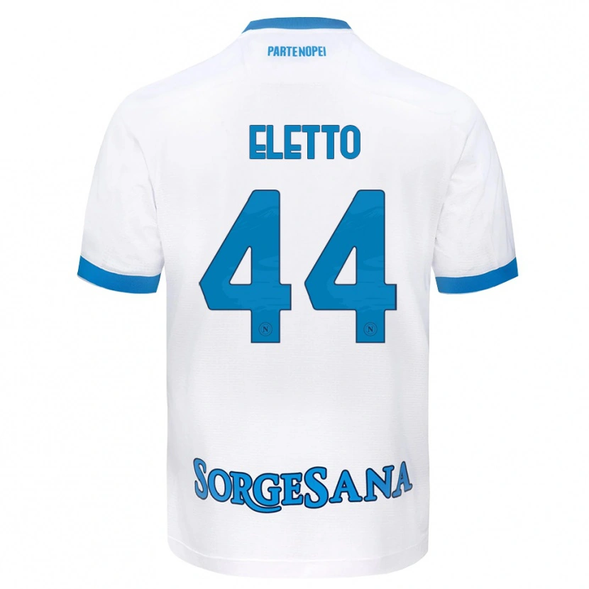 Danxen Enfant Maillot Francesco Eletto #44 Blanc Bleu Ciel Tenues Extérieur 2026/27 T-Shirt