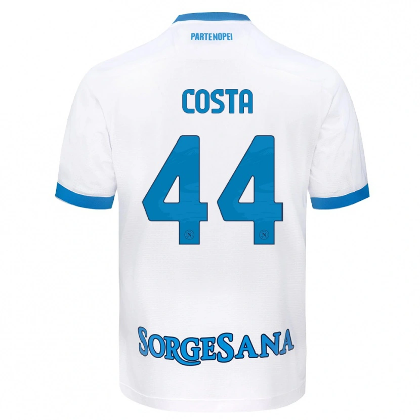 Danxen Enfant Maillot Filippo Costa #44 Blanc Bleu Ciel Tenues Extérieur 2026/27 T-Shirt