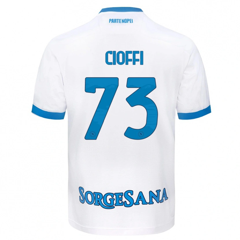 Danxen Enfant Maillot Antonio Cioffi #73 Blanc Bleu Ciel Tenues Extérieur 2026/27 T-Shirt