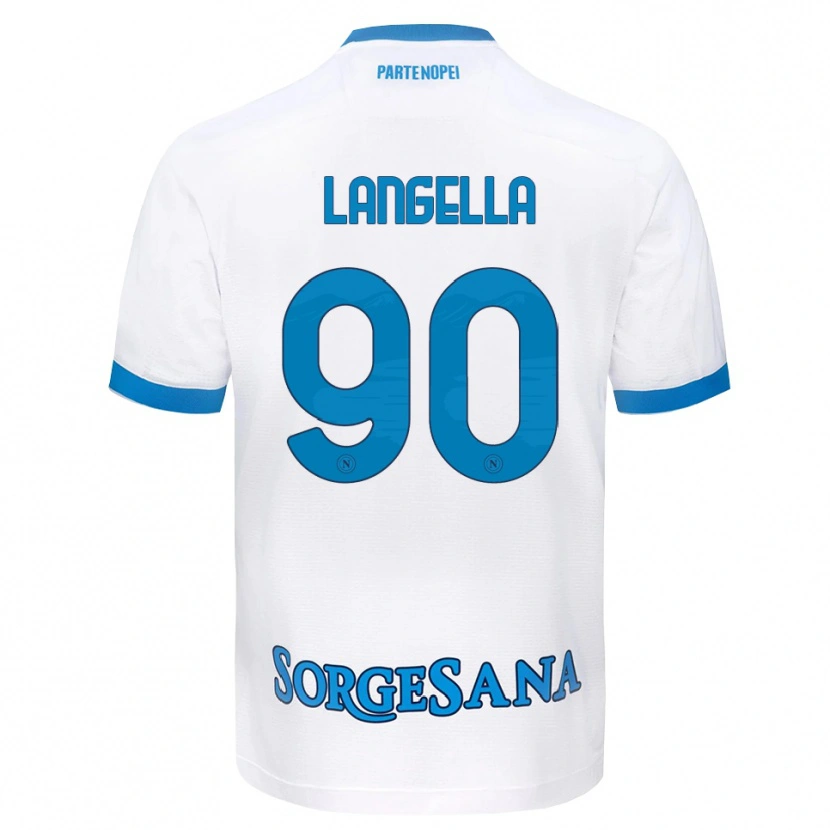 Danxen Enfant Maillot Gabriella Langella #90 Blanc Bleu Ciel Tenues Extérieur 2026/27 T-Shirt