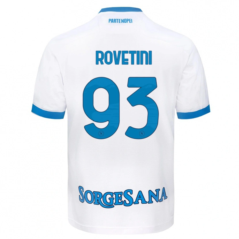Danxen Enfant Maillot Alessandro Rovetini #93 Blanc Bleu Ciel Tenues Extérieur 2026/27 T-Shirt
