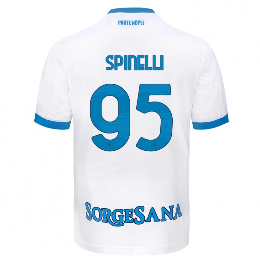 Danxen Enfant Maillot David Spinelli #95 Blanc Bleu Ciel Tenues Extérieur 2026/27 T-Shirt