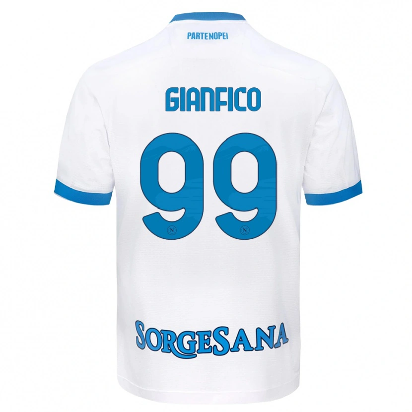 Danxen Enfant Maillot Maria Morena Gianfico #99 Blanc Bleu Ciel Tenues Extérieur 2026/27 T-Shirt