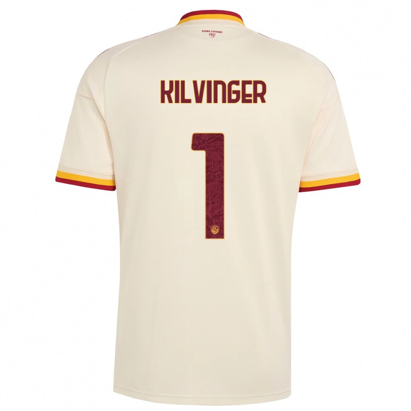 Danxen Enfant Maillot Levente Kilvinger #1 Champagne Rouge Jaune Tenues Extérieur 2026/27 T-Shirt