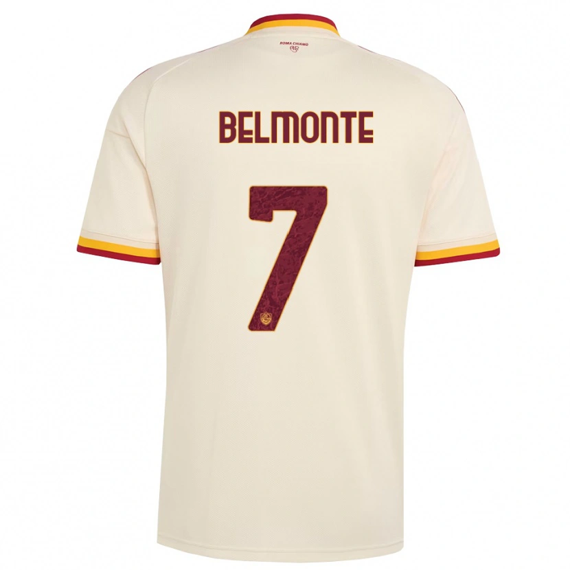 Danxen Enfant Maillot Samuele Belmonte #7 Champagne Rouge Jaune Tenues Extérieur 2026/27 T-Shirt