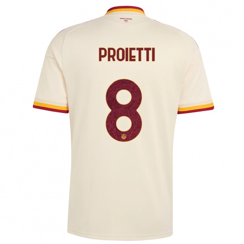 Danxen Enfant Maillot Mauro Proietti #8 Champagne Rouge Jaune Tenues Extérieur 2026/27 T-Shirt