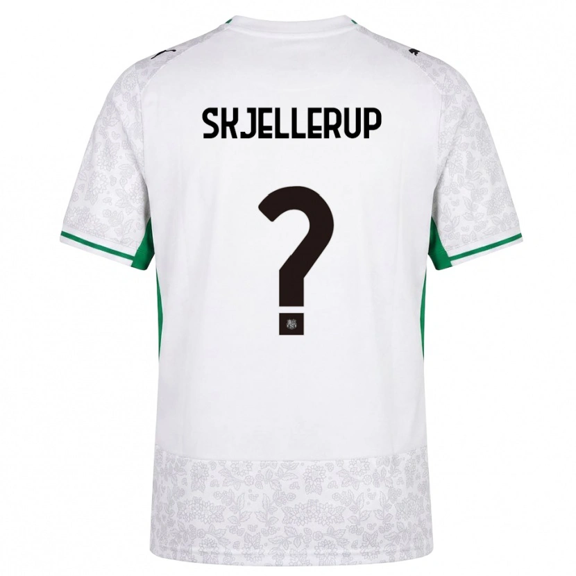 Danxen Enfant Maillot Laurs Skjellerup #0 Blanc Noir Vert Tenues Extérieur 2026/27 T-Shirt