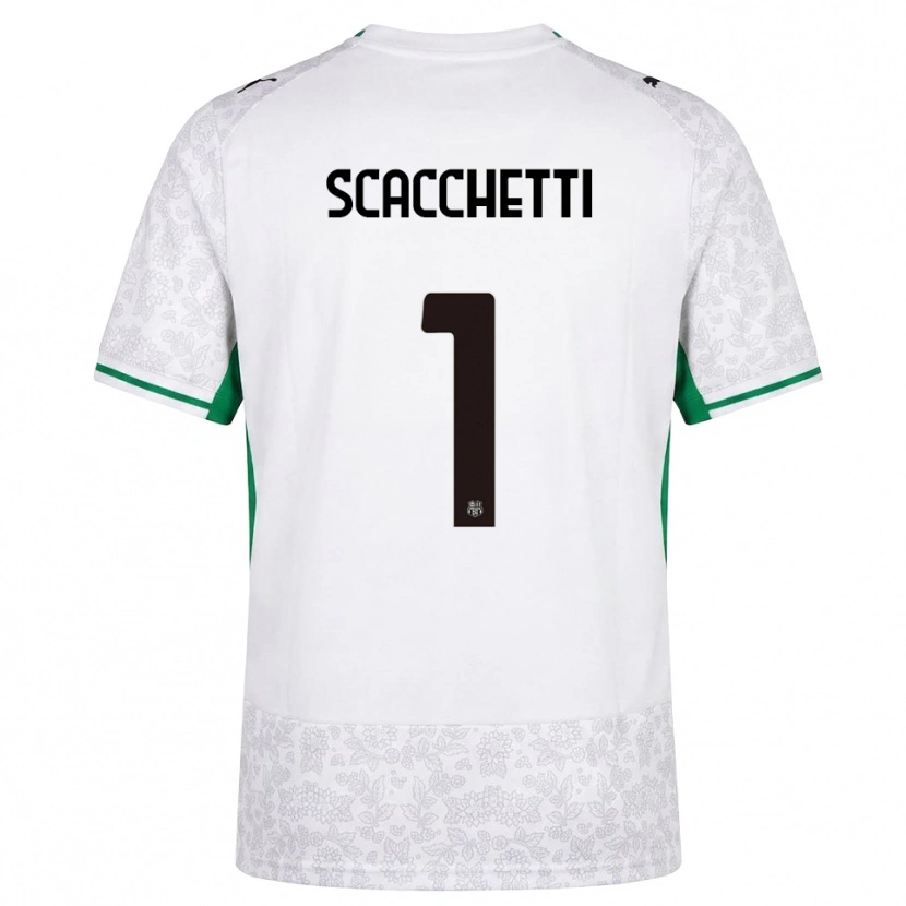 Danxen Enfant Maillot Alessandro Scacchetti #1 Blanc Noir Vert Tenues Extérieur 2026/27 T-Shirt