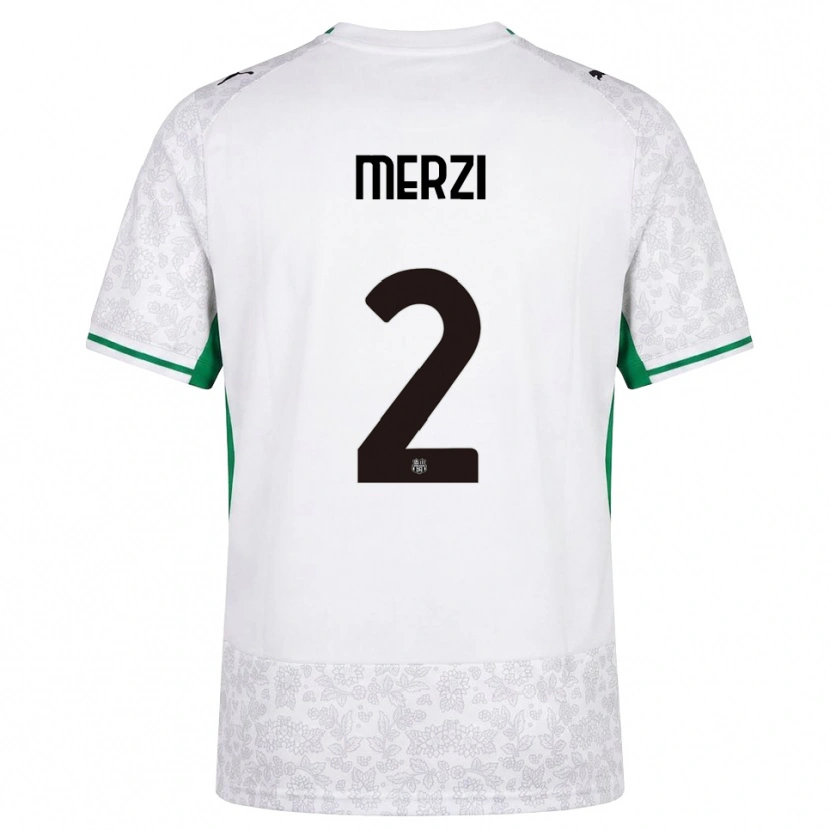 Danxen Enfant Maillot Matteo Merzi #2 Blanc Noir Vert Tenues Extérieur 2026/27 T-Shirt