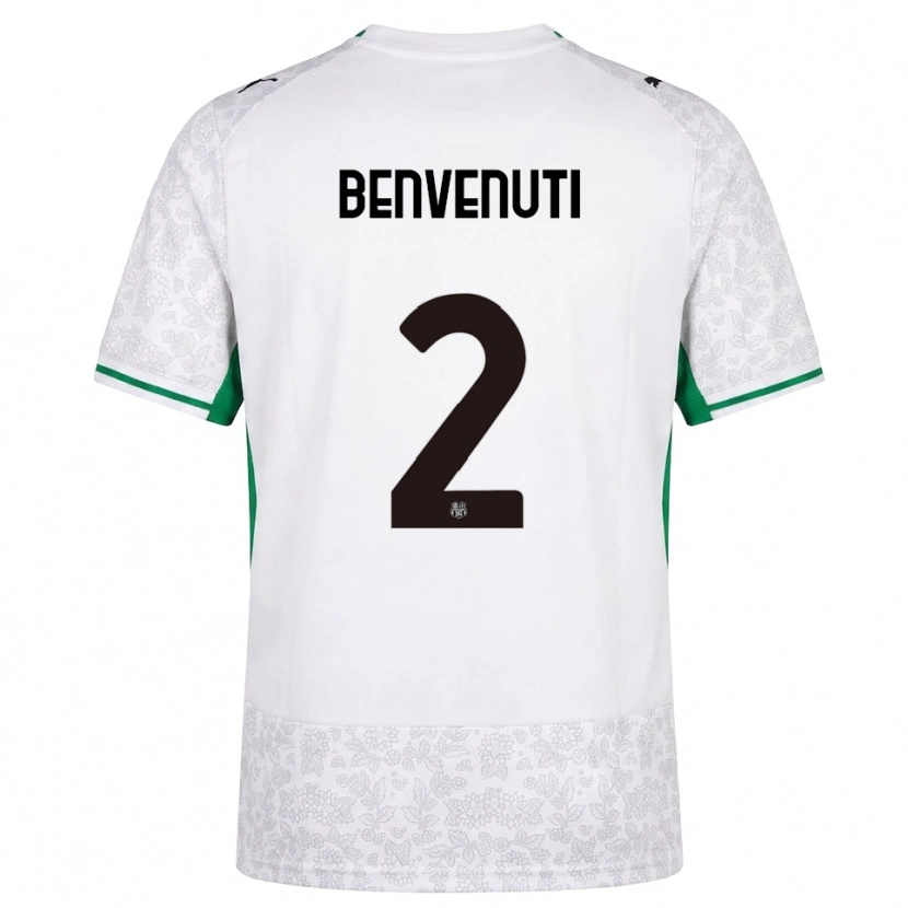 Danxen Enfant Maillot Giacomo Benvenuti #2 Blanc Noir Vert Tenues Extérieur 2026/27 T-Shirt