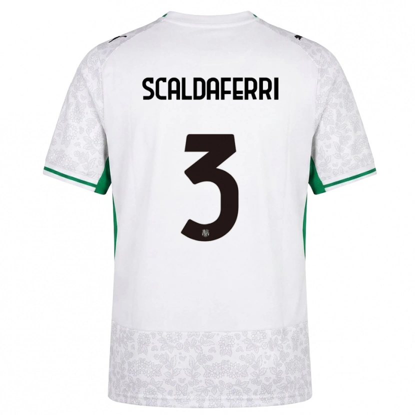 Danxen Enfant Maillot Andrea Scaldaferri #3 Blanc Noir Vert Tenues Extérieur 2026/27 T-Shirt