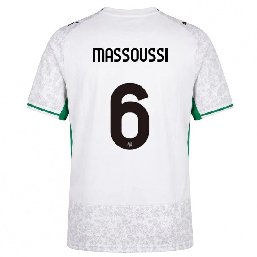 Danxen Enfant Maillot Zaid Massoussi #6 Blanc Noir Vert Tenues Extérieur 2026/27 T-Shirt