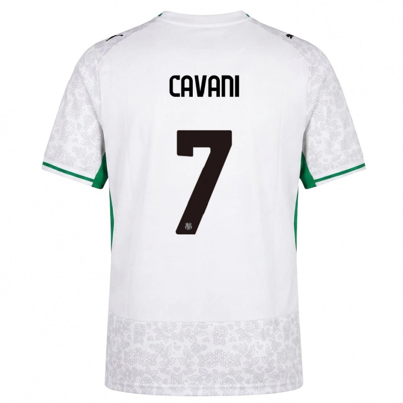 Danxen Enfant Maillot Lorenzo Cavani #7 Blanc Noir Vert Tenues Extérieur 2026/27 T-Shirt
