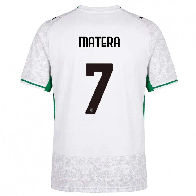 Danxen Enfant Maillot Lorenzo Matera #7 Blanc Noir Vert Tenues Extérieur 2026/27 T-Shirt