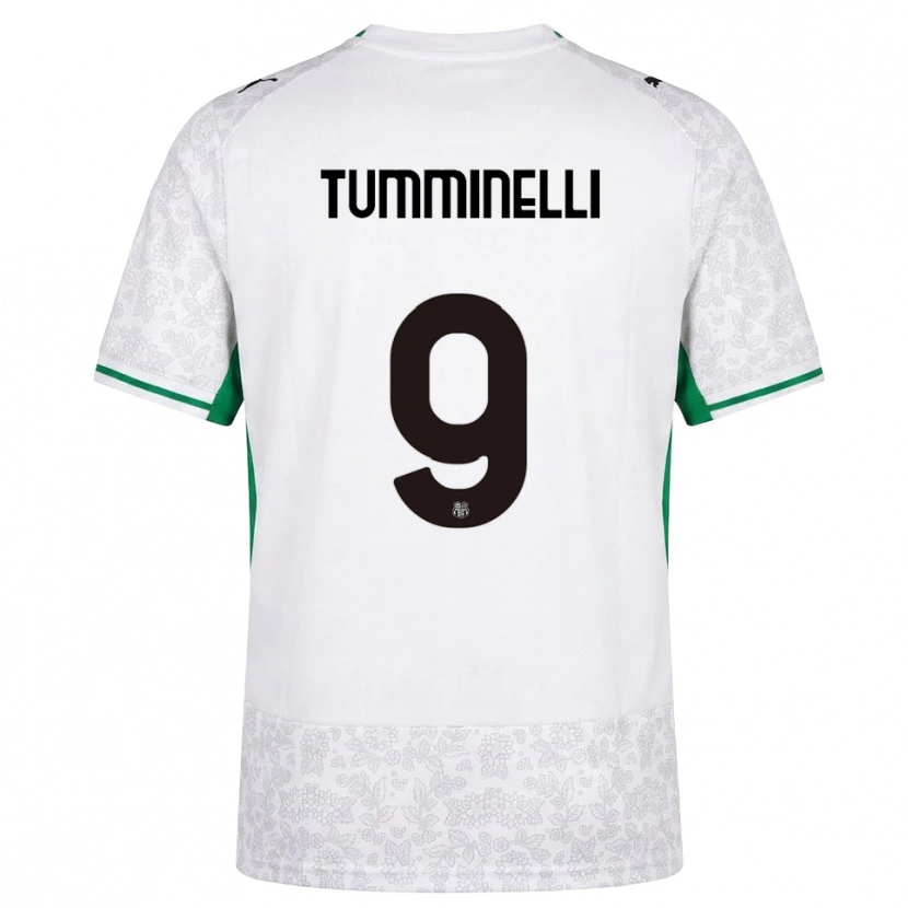 Danxen Enfant Maillot Daniel Tumminelli #9 Blanc Noir Vert Tenues Extérieur 2026/27 T-Shirt