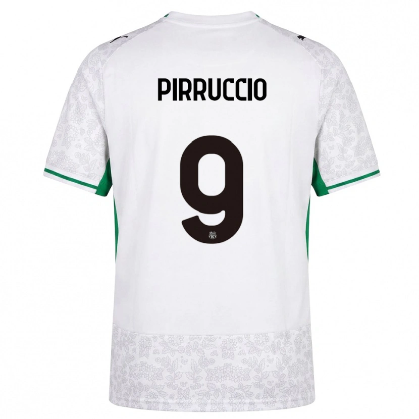 Danxen Enfant Maillot Federico Pirruccio #9 Blanc Noir Vert Tenues Extérieur 2026/27 T-Shirt