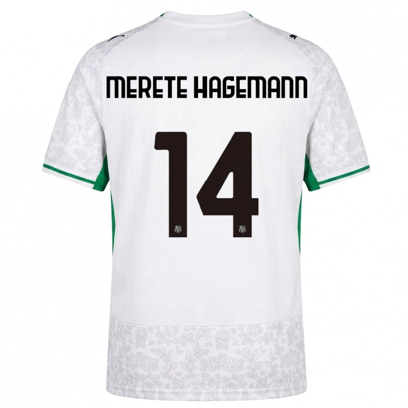 Danxen Enfant Maillot Maja Merete Hagemann #14 Blanc Noir Vert Tenues Extérieur 2026/27 T-Shirt