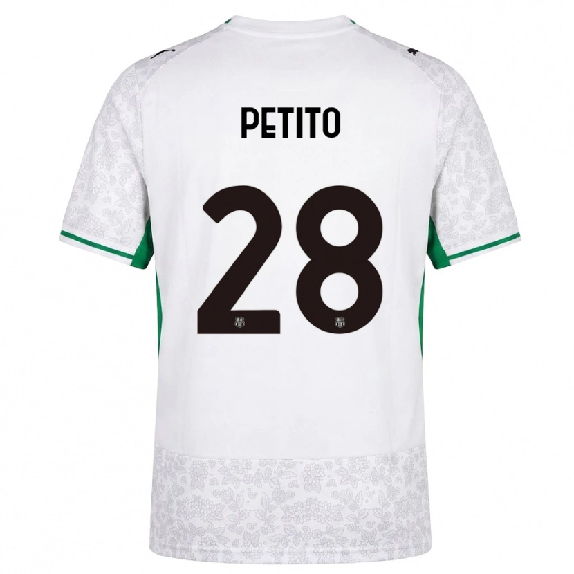 Danxen Enfant Maillot Christian Petito #28 Blanc Noir Vert Tenues Extérieur 2026/27 T-Shirt